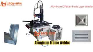 HVAC Alüminyum Difüzör Çerçeve Lazer Kaynak Makinesi | Çift İstasyonlu 4 Eksenli Fiber Lazer Kaynak Makinesi